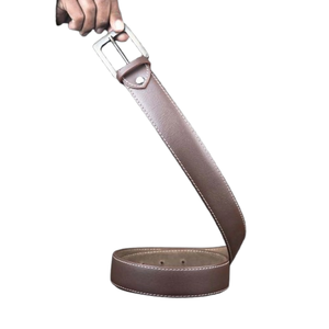 2026 Men's Dress Belt High Quality Genuine Leather Stylish Feather <b>Edge</b> Customized Logo Tan Color Handmade Formal Alloy Brand - Product Image 6