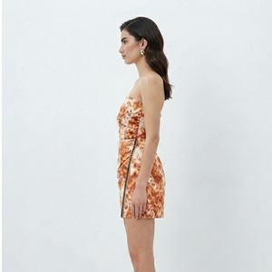 Vestido ajustado de cuero estampado para mujer, ropa de moda femenina, vestido de cuero estampado, minivestido de cuero estampado para damas - Product Image 3