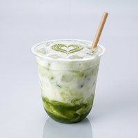 Vaso de Plástico PP Polipropileno en Forma de U de Grado Alimenticio, Estético, de 14 oz, para Menús de Cafeterías, Hecho en Indonesia