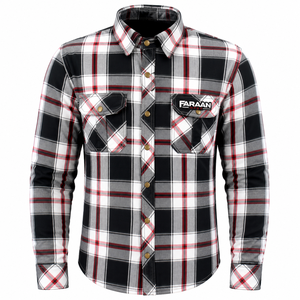 Camisa de Franela a Cuadros Negra, Blanca y Roja para Hombre, Manga Larga, Resistente, para Trabajo, con Doble Bolsillo en el Pecho, Estilo Occidental, Casual, Personalizada, OEM, Talla S - Product Image 1