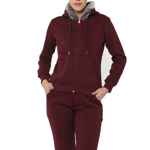 Ensemble sweat à capuche ajusté style fourrure personnalisé avec pantalon de survêtement longueur cheville pour adultes et jeunes filles - Product Image 6