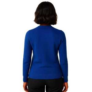 Zeta Phi Beta Royal Blue Cashmere Blend Knitted <b>Cardigan</b> Women's Long Sleeve V-neck Embroidered Greek Letter Single Button - Product Image 4