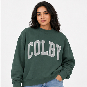 เสื้อสเวตเชิ้ตคอกลมแบบมีตัวอักษรสำหรับผู้หญิง William & Mary แบบสั่งทำขายส่ง ทรงโอเวอร์ไซส์ ผ้าฟลีซ สวมใส่สบาย สไตล์สตรีทแฟชั่น - Product Image 1