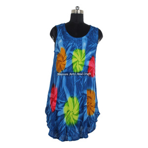 2026 New Arrival Summer Women Clothing <b>Long</b> Sleeve Round Neck Tie Dye <b>Beach</b> Wear Clothing <b>Dress</b> Manufacturers India Women <b>Dress</b> - Product Image 2