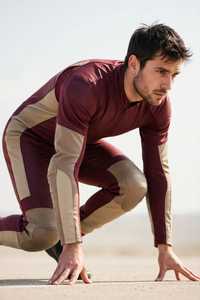 Traje de Motociclista de Cuero para Hombre, Color Borgoña y Beige, Chaqueta y Pantalones, Resistente al Viento, Manga Larga, para Todas las Temporadas - Product Image 3