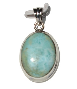 Collar de Plata de Ley 925 de Grado Superior Unisex colgante de gota de Larimar Natural cristal curativo colgantes de moda encantos - Product Image 2