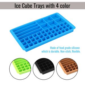 Plateau en silicone alimentaire multi-compartiments, 47 compartiments, réutilisable, écologique, organisateur flexible, pour glaçons et chocolats - Product Image 6