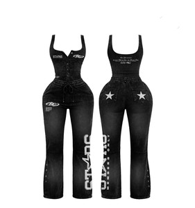 TAHAD Mono de una pieza para mujer, estilo corsé bodycon, ajustado, con tirantes finos, liso, casual, para entrenamiento, de moda - Product Image 2