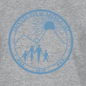 เสื้อยืดคอกลมแขนสั้นสีเทาเฮเทอร์พร้อมลายพิมพ์กราฟิกสีน้ำเงิน เสื้อผ้าลำลองสวมใส่สบายทุกวัน - Product Image 3