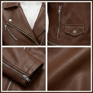 Alta calidad mujeres prendas de vestir exteriores estilo de moda nuevo modelo chaqueta Casual cremallera señoras mujeres chaqueta de cuero mujeres cuero personalizado - Product Image 4