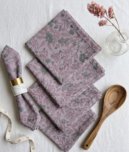 Servilletas Cuadradas Hechas a Mano con Estampado de Bloques, 100% Algodón, para Decoración de Bodas y Hogar, Reutilizables y Ecológicas - Product Image 4