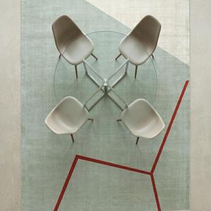 Alfombra de Lana Anudada a Mano, Diseño Floral Clásico de Lujo, Color Verde Salvia, Diseño de Bloques de Color, Pelo Plano, Alfombra Decorativa para Sala de Estar, MIRZAPUR - Product Image 4