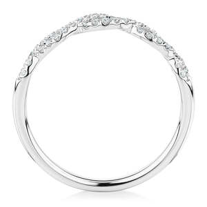 Anillo de Eternidad Curvo con Ondas Infinitas, Certificado IGI, Oro Blanco de 14K, Diamantes Simulados de Laboratorio, Regalo de Compromiso para Mujer - Product Image 3