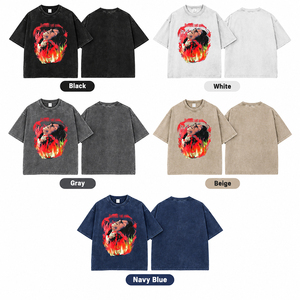 Camisetas Oversize de Hombre con Lavado Ácido de Alta Demanda, Logotipo Frontal Personalizado, Ropa Casual de Moda, Camiseta de Hombro Caído para Adultos - Product Image 5