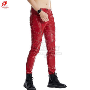 กางเกงหนังผู้ชายดีไซน์ทันสมัย วัสดุสัมผัสนุ่ม ทนทาน เหมาะสำหรับนักขี่มอเตอร์ไซค์และการสวมใส่สบายในชีวิตประจำวัน - Product Image 4