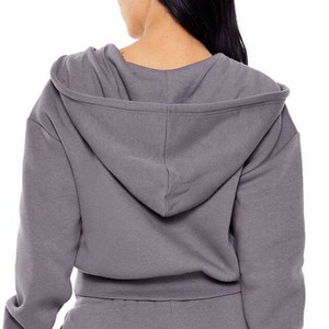 Hoodies courts surdimensionnés personnalisés pour femmes à prix réduit – Vente en gros de hoodies courts zippés pour femmes – Hoodie court d'hiver pour femmes - Product Image 5