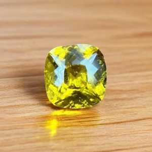 Saphir Jaune Doré Naturel Certifié, Coupe Coussin Portugaise, Non Thermiquement Traité, de Madagascar, Pierre Précieuse en Vrac pour la Vente en Gros de Bijoux - Product Image 2