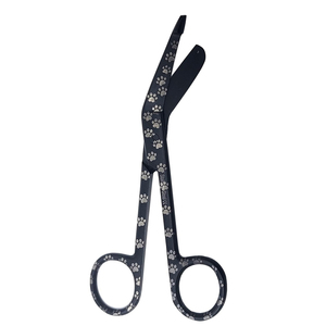 Ciseaux à pansements manuels en acier inoxydable 5,5 pouces, couleur noir et argent, durables, antidérapants, légers, ciseaux chirurgicaux Lister - Product Image 1