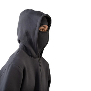 Plain Dyed Sportswear Clothing Zipper Up Full Face Cover Mask Balaclava Hoodie Reasonable Price Zip Up Balaclavas Hoodies - Product Image 6