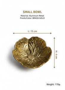 Petit bol décoratif en aluminium avec motif en feuille d'or pour la décoration de table à la maison, cadeau festif - Product Image 6