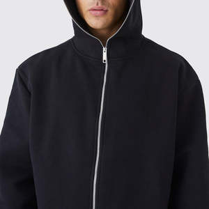 Nueva Sudadera con Capucha de Cierre Completo, de Secado Rápido, Casual, Transpirable, de Color Liso, Bajo MOQ, Último Diseño, Material Suave, Personalizable para Hombre 2026 - Product Image 3