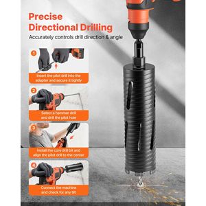 Punte da trapano da 3 pollici di diametro e 9-1/2 pollici di profondità per muratura e cemento - Product Image 5