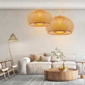 Decorative Bamboo <b>Lamp</b> Cover Natural Woven Hanging Lampshade for Living Room Hotel Resort Wholesale - Product Image 6