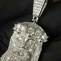 Pendentif Jésus de luxe pour homme en Moissanite certifiée IGI 33 CTW, Or Jaune, style Hip Hop, avec breloque visage en diamant glacé, Collier cadeau religieux