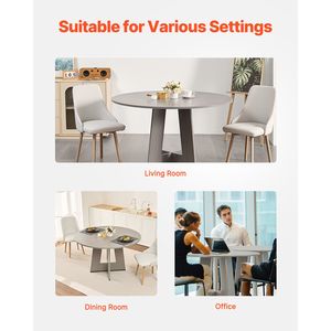 47-Inch Round <b>Dining</b> <b>Table</b> for 4-6 People <b>Farmhouse</b> Style with Thick Wood <b>Rustic</b> Leisure Furniture 47 Inch Wood <b>Table</b> - Product Image 2