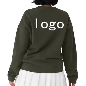 เสื้อมีฮู้ดสำหรับผู้หญิงคอกลมแขนยาวสีทึบออกแบบ2025ได้ตามต้องการ - Product Image 3