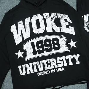 Conjunto de Sudadera con Capucha Oversize de 2 Piezas Estilo Y2K OEM, 100% Algodón, Blanco, con Bolsillo Bordado, Sudadera Casual con Mangas Raglán - Product Image 3