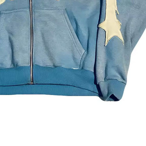 Sweat à capuche unisexe personnalisé en coton léger 100 % avec broderie vieillie, style streetwear hiver, séchage rapide, respirant, en polaire - Product Image 3