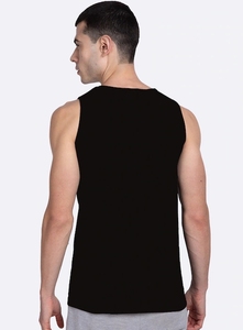 Débardeur sans manches noir pour homme, imprimé géométrique, col rond, décontracté, respirant, en polyester, vêtements de sport - Product Image 3