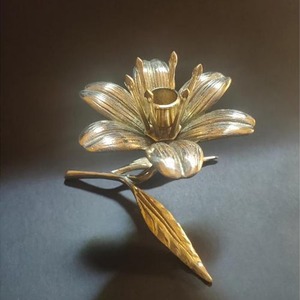 Eye Catching Flower Brass Candle Holder Decorative Accent For Home <b>Table</b> Centerpiece Reading Corner And Side <b>Table</b> Decor - Product Image 3
