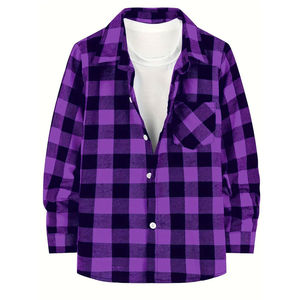 Camisa de Franela Personalizada a Cuadros con Estampado Naranja para Hombre, Manga Larga, Algodón, Informal, para Otoño - Product Image 6