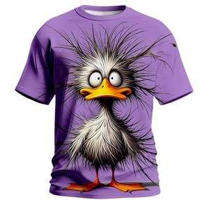 Camiseta Negra de Manga Corta para Hombre, Diseño de Águila, Impresión por Sublimación, Logotipo Frontal, Cuello Redondo, Corte Regular Informal, Algodón Transpirable - Product Image 2