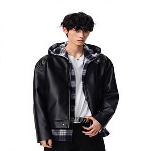 Blouson d'hiver matelassé noir pour homme, col montant, coupe élégante et moderne, coupe ajustée, coupe-vent, fermeture éclair frontale, style urbain haut de gamme - Product Image 4