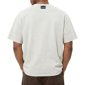 T-shirt unisexe blanc vintage délavé coupe oversize pour homme, en coton premium, style streetwear minimaliste, avec logo personnalisé et graphique - Product Image 2