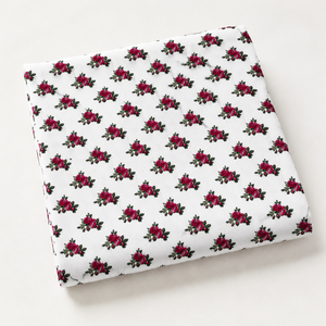 Ensemble de draps en coton faits à la main, imprimé floral rose et vert, literie traditionnelle avec housse de coussin rayée, motif palmier - Product Image 3