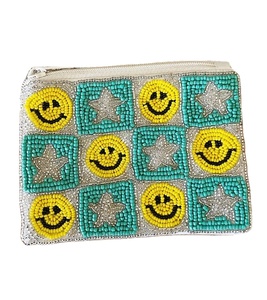 Monedero Cuadrado Bordado a Mano con Diseño Floral, Multicolor, Hecho a Mano con Cuentas de Semillas, Monedero de Oso con Bordado - Product Image 3