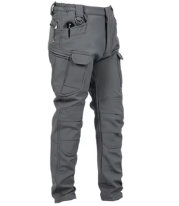 Pantalon de survêtement imperméable en laine peignée pour homme, pantalon cargo d'hiver pour la randonnée avec plusieurs poches et devant plat, service OEM - Product Image 3