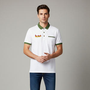 Chemises pour hommes en coton 100% tricoté OEM, logo brodé personnalisé, respirantes, de haute qualité, couleur unie, manches courtes, polos - Product Image 4