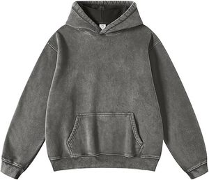 Sweat-shirt à capuche 100% coton délavé à l'acide, style vintage streetwear, unisexe pour hommes et femmes, personnalisable, vente en gros - Product Image 4