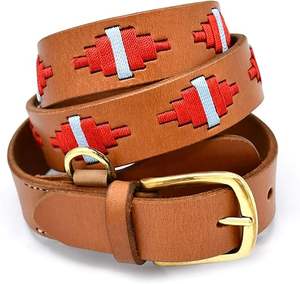 Ceinture en cuir polo de haute qualité, design OEM, toutes tailles et couleurs personnalisées, avec boucle à ardillon en laiton massif, prix de gros - Product Image 3