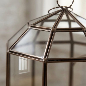 Maceta Colgante de Diseño Único, Terrario de Vidrio Transparente y Marco de Metal Negro, Planta Suculenta, Jardín de Hadas en Miniatura para Ventana - Product Image 4