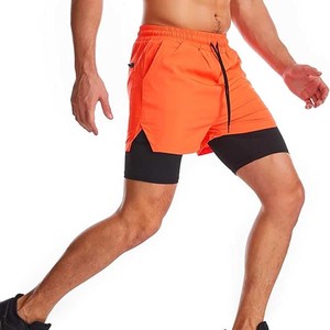 Men's Double <b>Layer</b> 2 in 1 Running Shorts with Inner Compression Tights Lightweight Moisture Wicking Workout Training Fitness Gym - Product Image 1