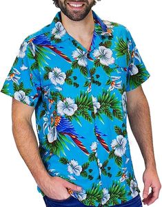 Camisas Hawaianas de Manga Corta para Hombre, Diseño Nuevo, Verano, Antiarrugas, Popelina, Estampado Personalizado de Cerezas y Loros, Algodón, Sublimación, en Oferta - Product Image 1