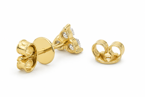 Pendientes de Diamantes Cultivados en Laboratorio con Tres Piedras en Racimo para Mujer, Oro de 10K, 14K, 18K, Plata 925, 935, Joyería Fina Minimalista - Product Image 3