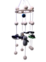 Mobile musical pour bébé en laine 100% nouvelle-zélandaise, fait main, doux, étoile en feutre, chien, fabriqué au Népal, couleurs personnalisées, Noël