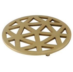 Standard Quality Non Slip Classic Aluminum Round Heat Resistant Eco-Friendly Insulated Decorative Silver Finished <b>Trivet</b> - Product Image 5